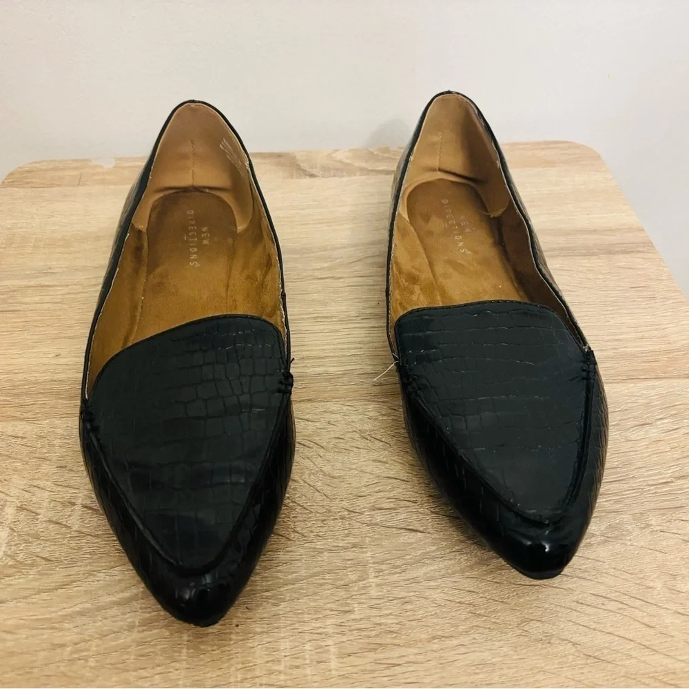 New Directions Black Embossed lightwaight Loafers Shoes